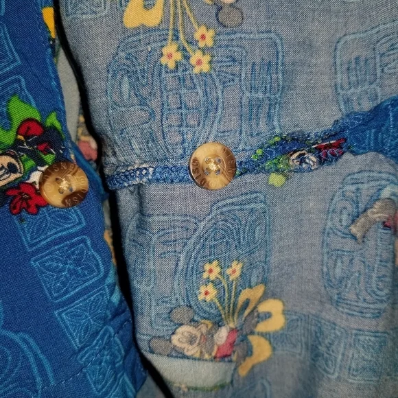 Disney Mickey Mouse Hawaiian Short Sleeve Button Up Shirt Kids Size 10/12 - Picture 10 of 12